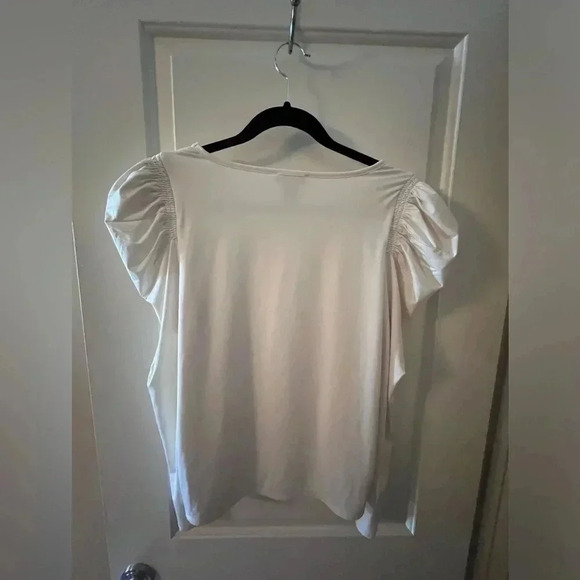 NWT- Express Cream color, puff shoulder long sleeve top - Picture 6 of 6